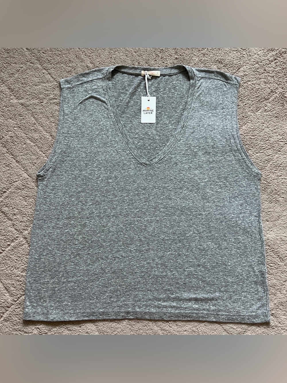 NWT Marine Layer Tissue V-Neck Tee Minimalist Capsule Wardrobe Vacation Sz L